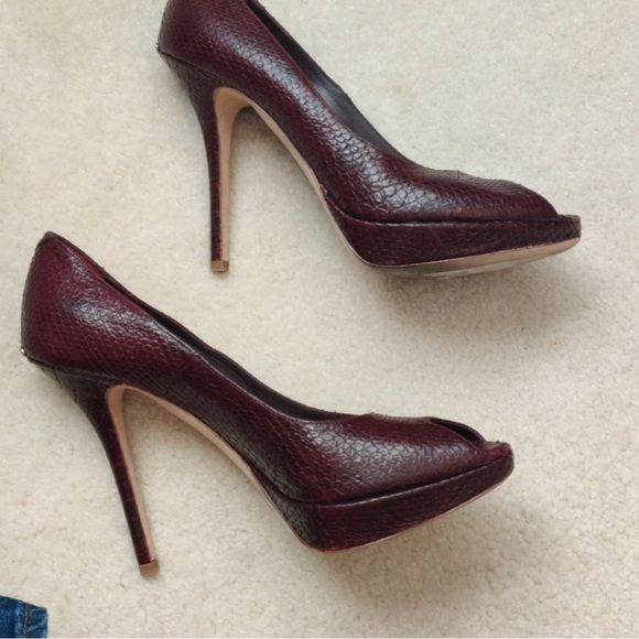 Christian Dior Purple Python Miss Peep Toe Platform Pumps Size 39.5 - Picture 6 of 9